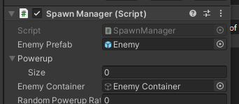 Powerup array appears as drop menu